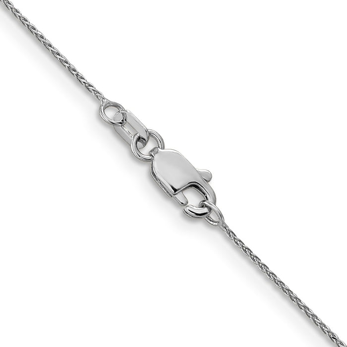 Buy Affordable 14K White Gold 18-Inch Diamond-Cut Spiga Chain - 0.85mm-3