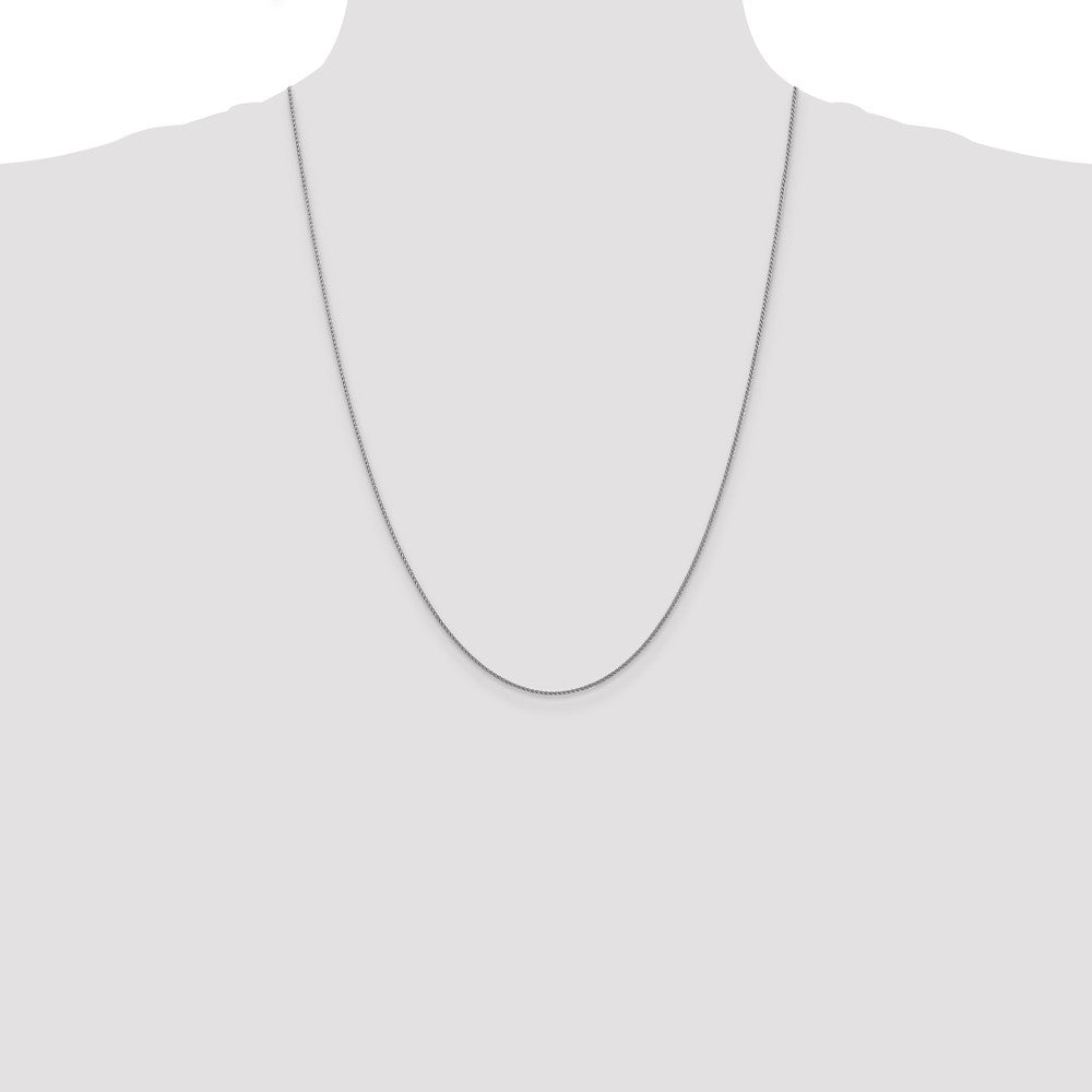 Buy Stylish 14K White Gold 24-Inch Diamond-Cut Spiga Chain (1.05mm)
