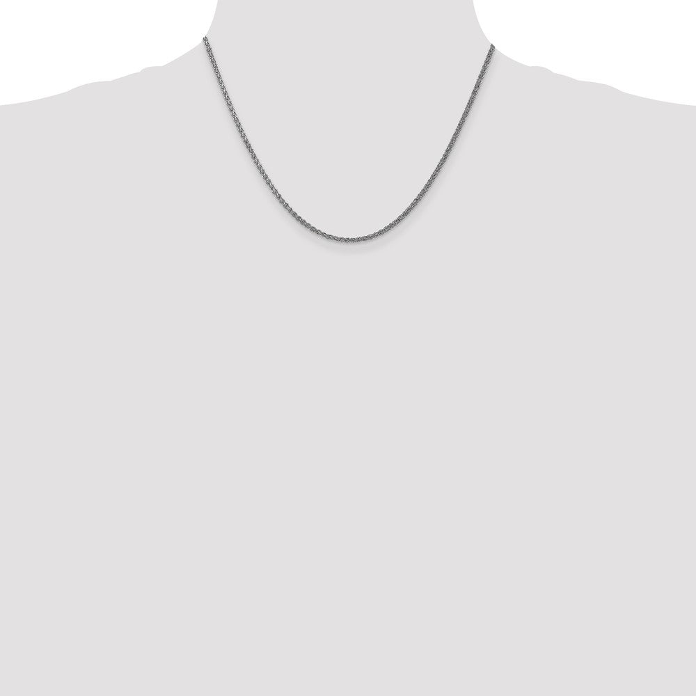 High-Quality 14K White Gold Spiga Chain, 18-Inch, 1.05mm - Stylish Value!
