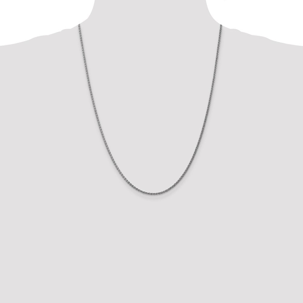 High-Quality 14K White Gold 24-Inch Spiga Chain - Stylish & Affordable!