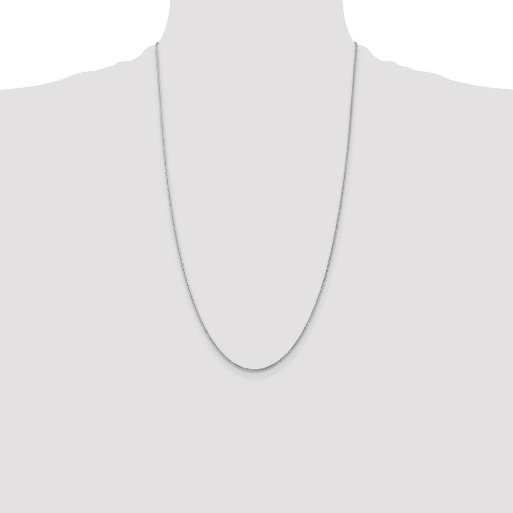 Exclusive 14K White Gold 26-Inch Spiga Chain, 1.05mm Thick - Stylish Value!