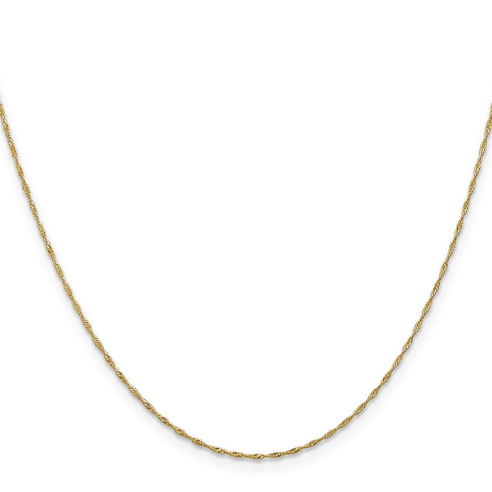 Buy Stylish 14K Gold 18-Inch Singapore Chain - 1mm, Affordable Elegance-2