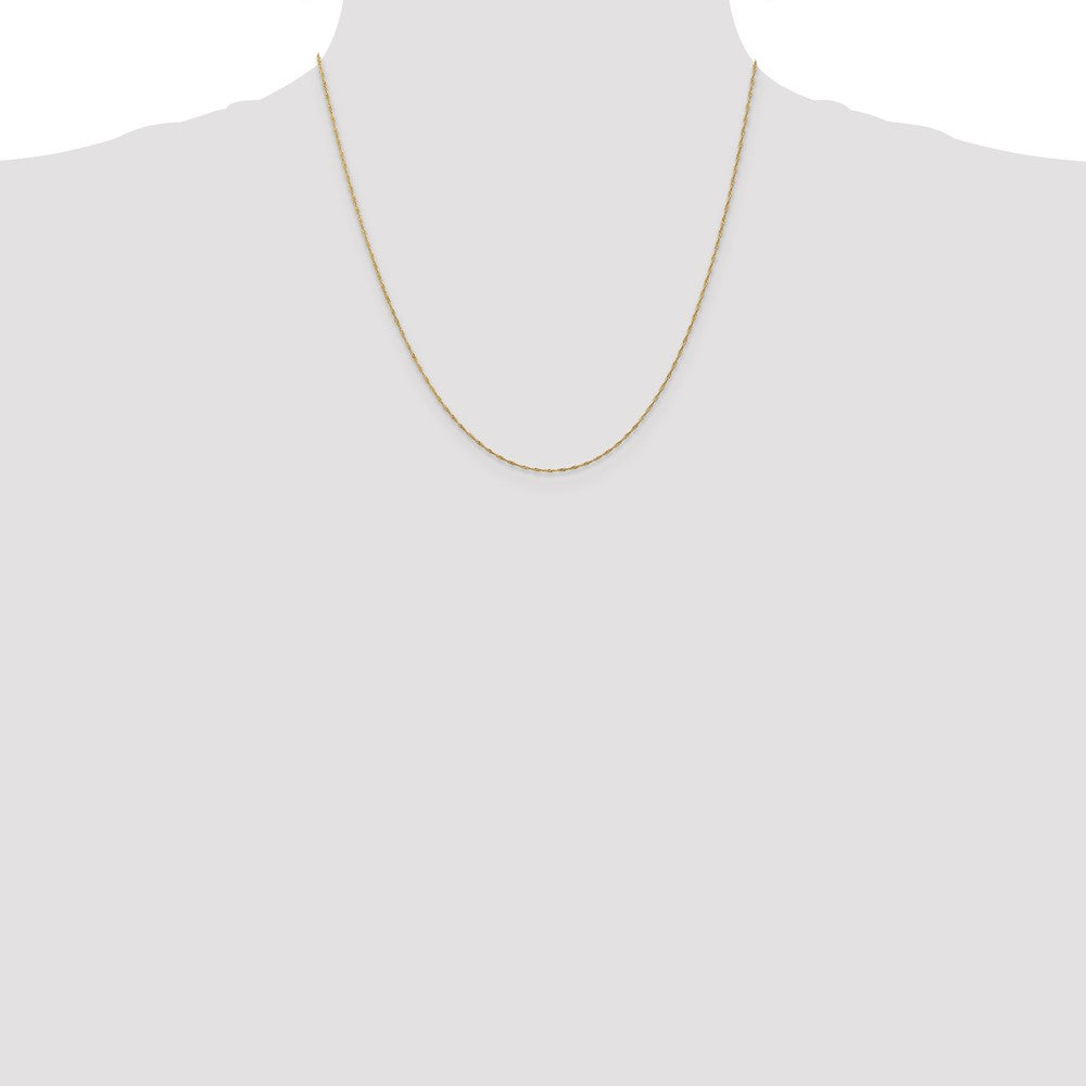 Exclusive 14K Gold 20-Inch Singapore Chain, 1mm, Stylish Spring Ring Clasp