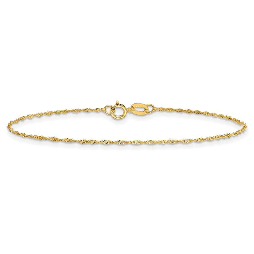 Shop Stylish 14K Gold 10-Inch Singapore Chain Anklet - 1mm Luxury Design