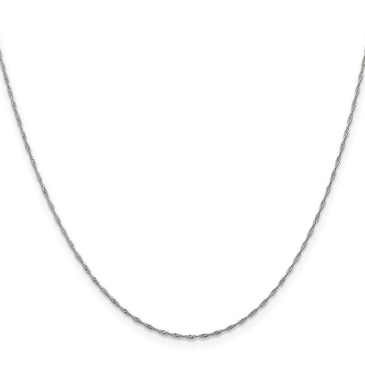 Buy Stylish 14K White Gold 22-Inch Singapore Chain - 1mm, Affordable Luxury