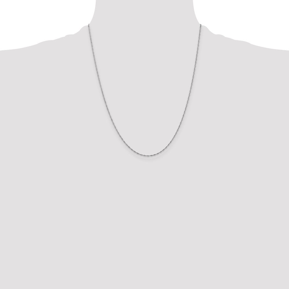 Buy Stylish 14K White Gold 22-Inch Singapore Chain - 1mm, Affordable Luxury