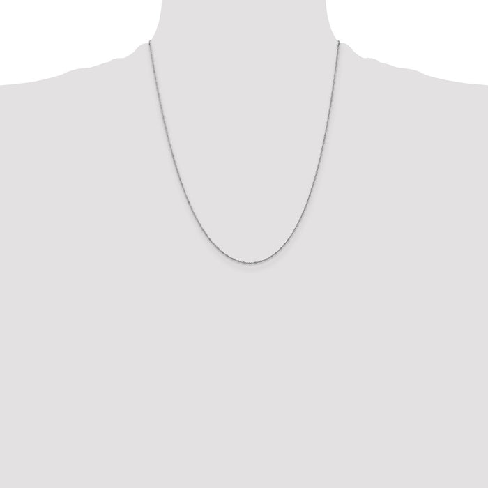 Buy Stylish 14K White Gold 22-Inch Singapore Chain - 1mm, Affordable Luxury-4