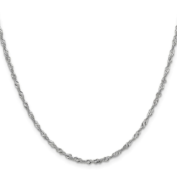 14K White Gold 2.0mm Singapore Chain - Lobster Clasp