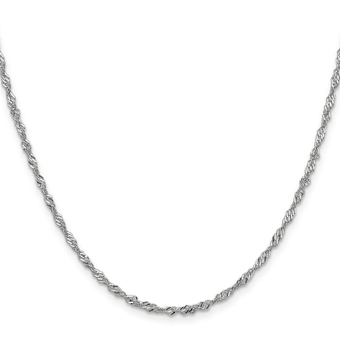 Buy Stylish 14K White Gold 24-Inch Singapore Chain - 2.0mm, Luxury Finish-2
