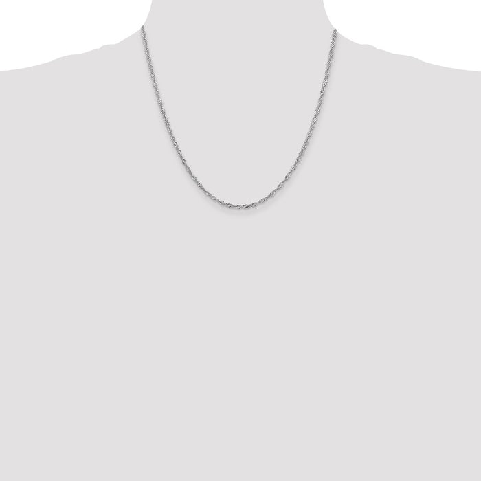 Buy Stylish 14K White Gold 20-Inch 2.0mm Singapore Chain - Affordable Luxury!-4
