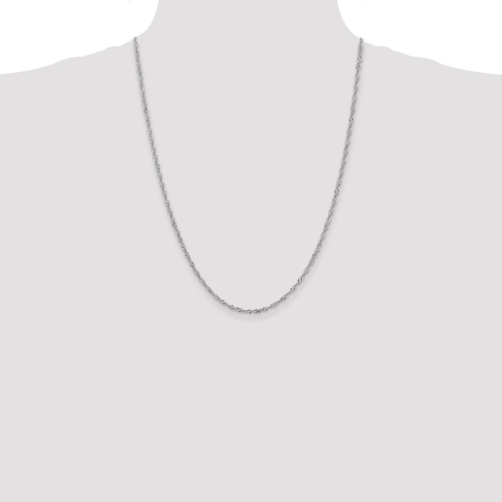 Buy Stylish 14K White Gold 24-Inch Singapore Chain - 2.0mm, Luxury Finish