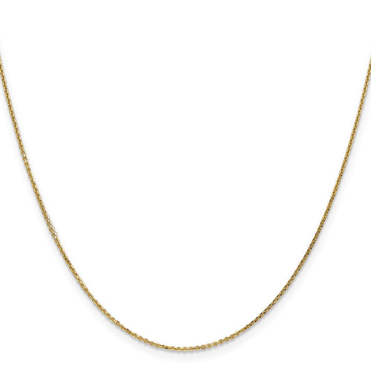 Shop Stylish 14K Gold 22-Inch Diamond-Cut Cable Chain with .95mm Clasp