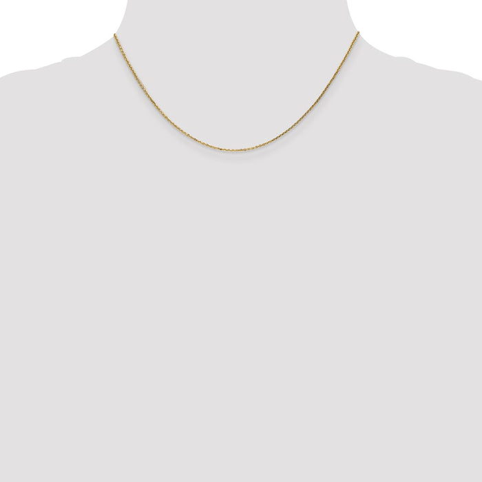 Buy 14K Gold 16-Inch .95mm Diamond-Cut Cable Chain - Stylish & Affordable!-4