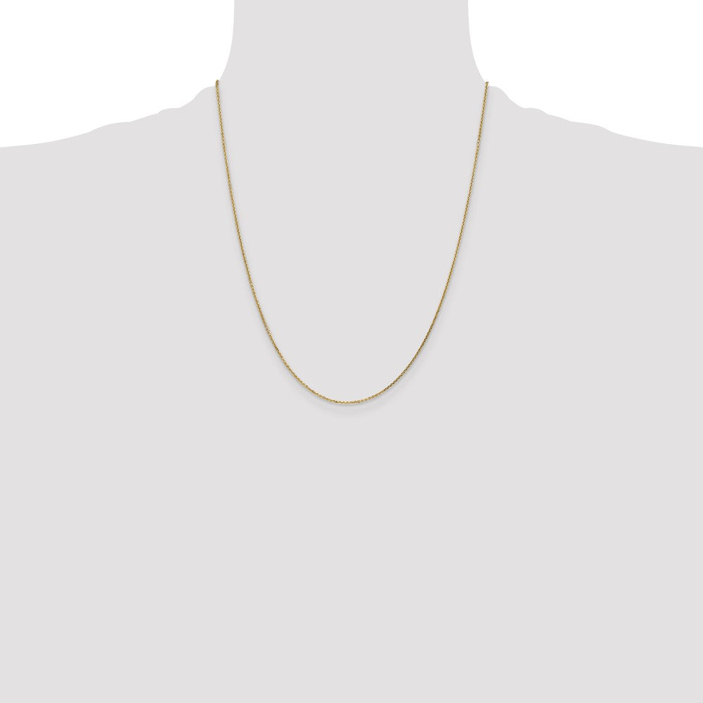 Shop Stylish 14K Gold 22-Inch Diamond-Cut Cable Chain with .95mm Clasp