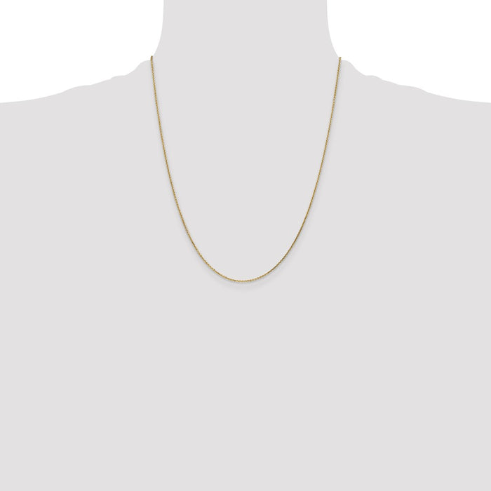 Shop Stylish 14K Gold 22-Inch Diamond-Cut Cable Chain with .95mm Clasp-4