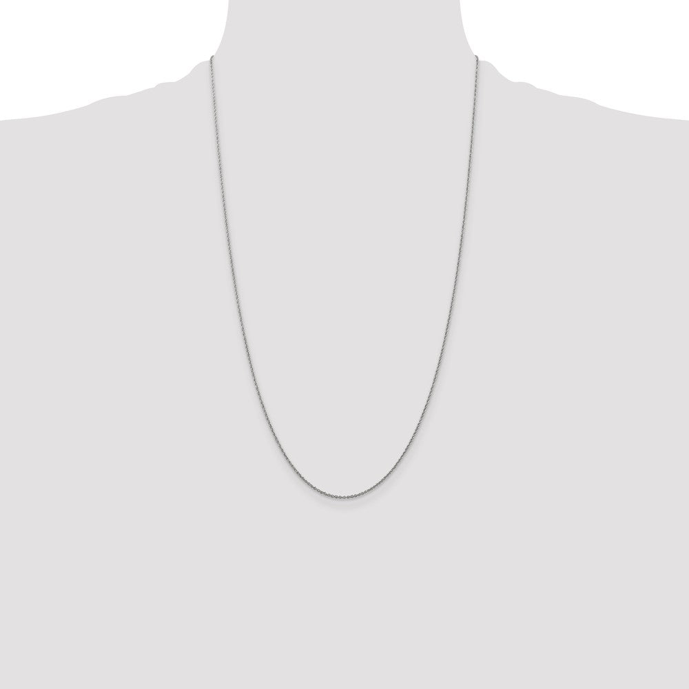 Exclusive 14K White Gold 26-Inch Baby Rope Chain, 1.1mm - Stylish Value!