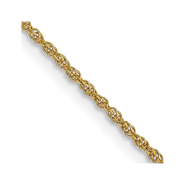 30-Inch 14K Gold Baby Rope Chain, 1.1mm