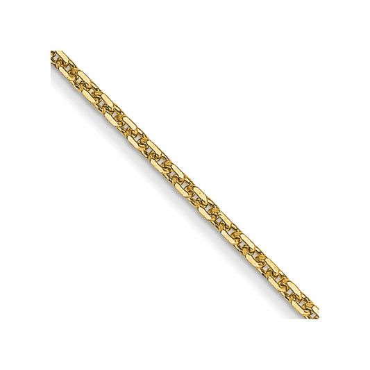 Shop Stylish 14K Gold 22-Inch Diamond-Cut Cable Chain with .95mm Clasp