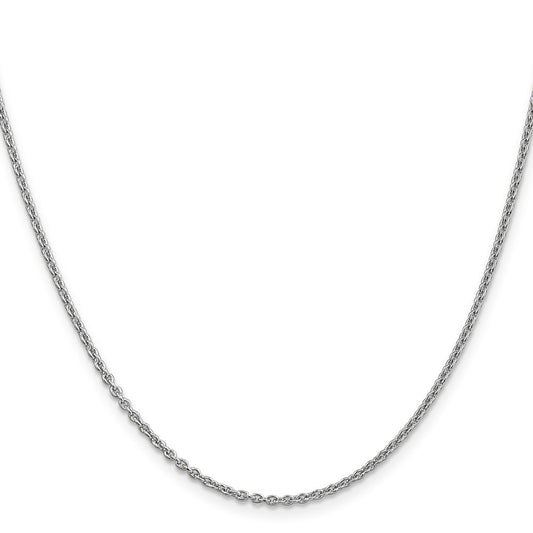 Buy Stylish 14K White Gold 16-Inch Forzantine Cable Chain, 1.8mm Thickness