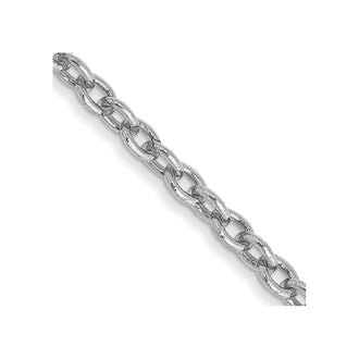 Buy Stylish 14K White Gold 16-Inch Forzantine Cable Chain, 1.8mm Thickness