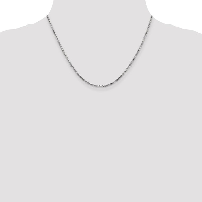 Buy 14K White Gold 18-Inch Forzantine Cable Chain - Stylish & Durable!-4