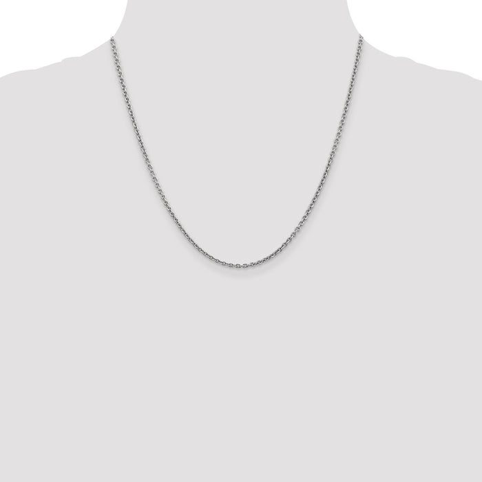 Shop 14K White Gold 20-Inch Forzantine Cable Chain, Stylish 2.2mm Design-4