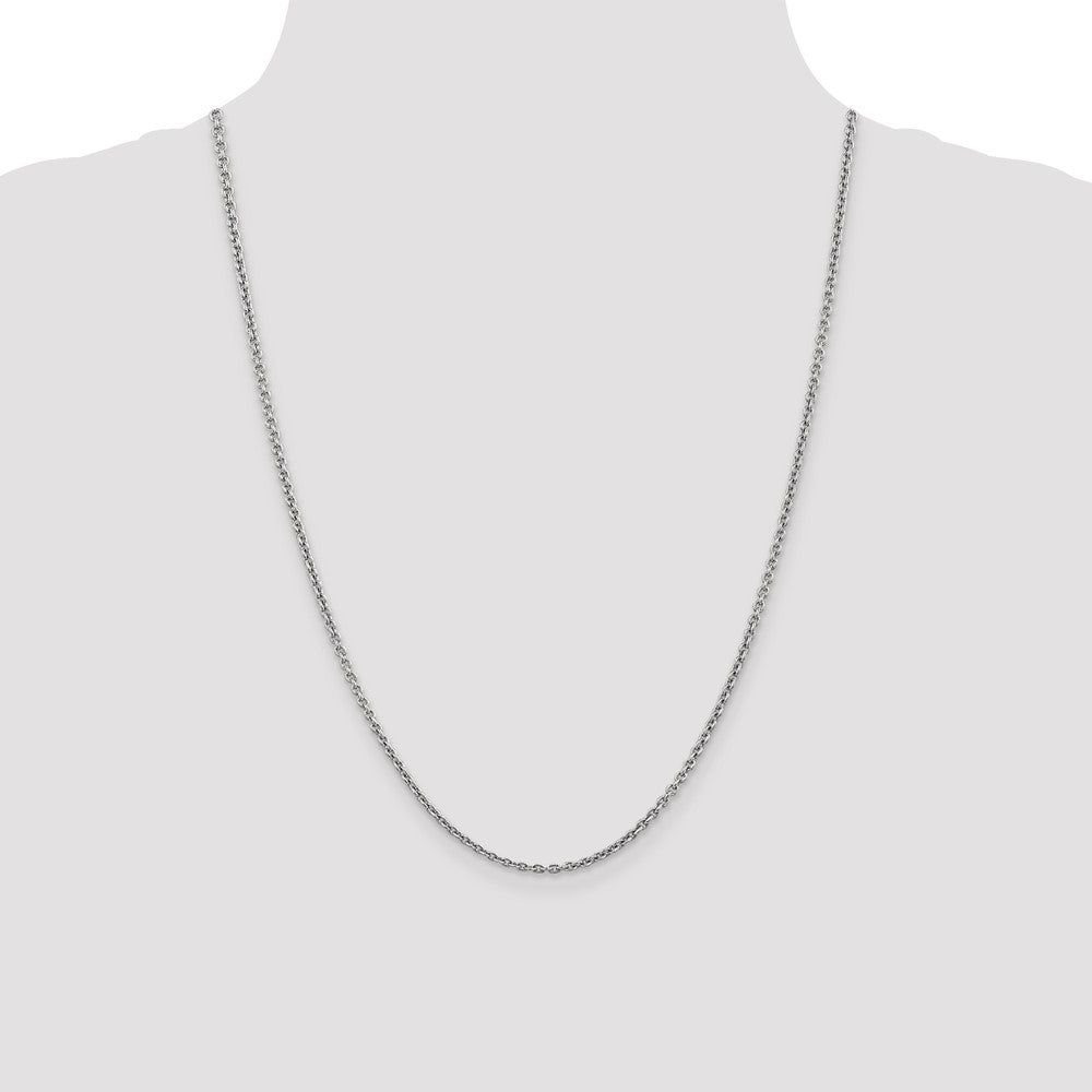 Shop Stylish 14K White Gold 24-Inch Forzantine Cable Chain - 2.2mm, Value Piece