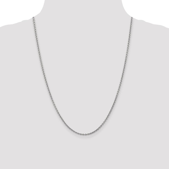 Shop Stylish 14K White Gold 24-Inch Forzantine Cable Chain - 2.2mm, Value Piece-4