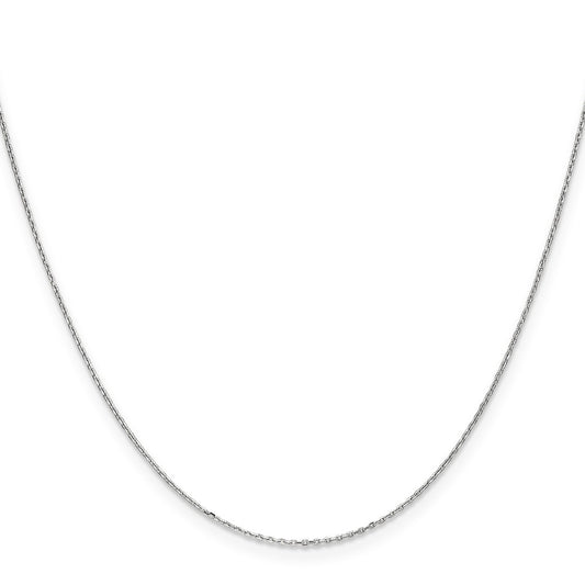 High-quality 14K White Gold 16-Inch Diamond-Cut Cable Chain - Stylish & Affordable