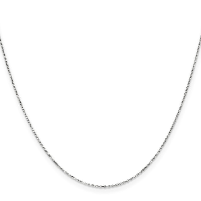 Shop 14K White Gold 22-Inch Diamond-Cut Cable Chain - Stylish 0.8mm Design-2