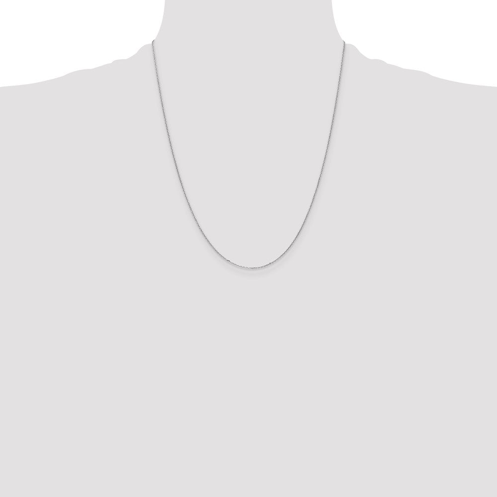 Shop 14K White Gold 22-Inch Diamond-Cut Cable Chain - Stylish 0.8mm Design