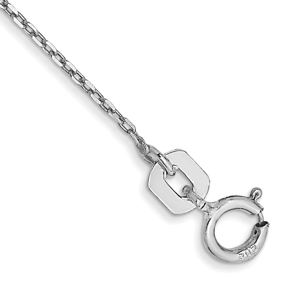 Shop Stylish 14K White Gold 9-Inch Diamond-Cut Cable Anklet - 0.8mm Value!