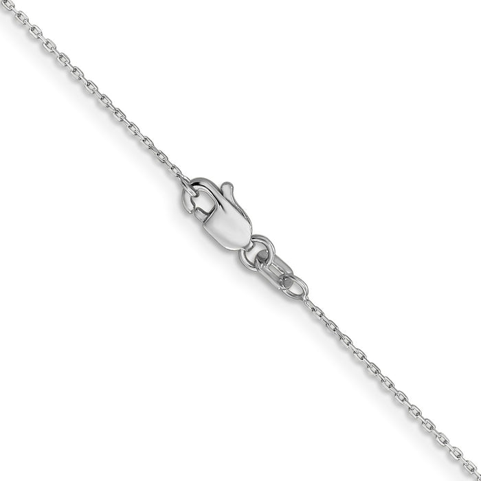 Buy Luxury 14K White Gold 26-Inch Diamond-Cut Cable Chain - 0.8mm Thickness-3