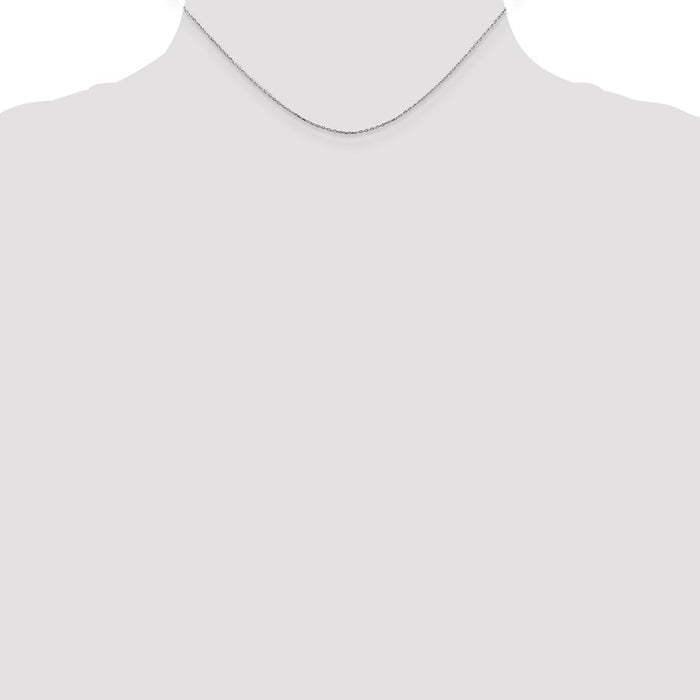 Shop Stylish 14K White Gold 14-Inch Diamond-Cut Cable Chain, 0.8mm-3