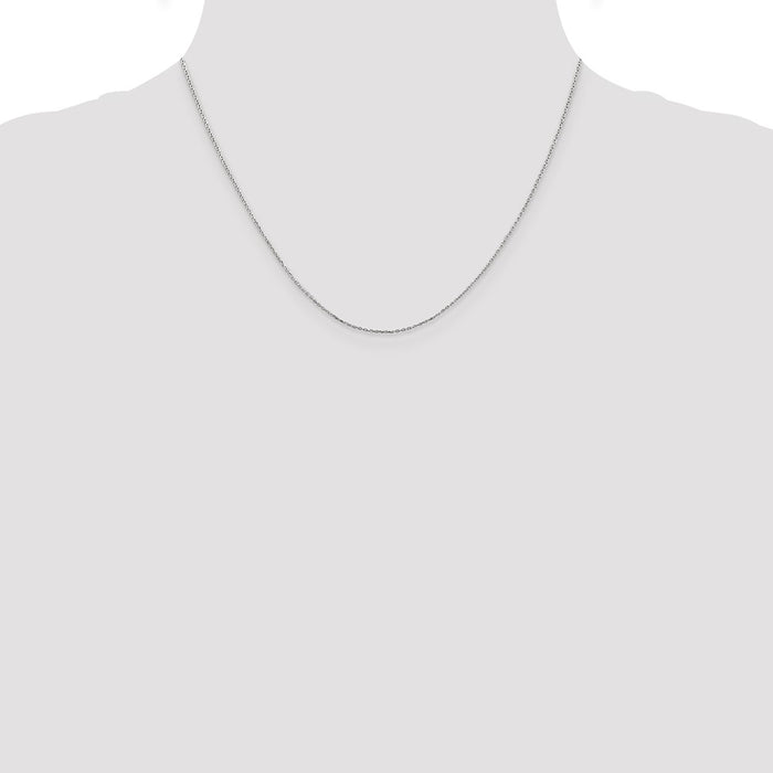 Shop 14K White Gold 18-Inch Diamond-Cut Cable Chain - Stylish & Affordable!-4