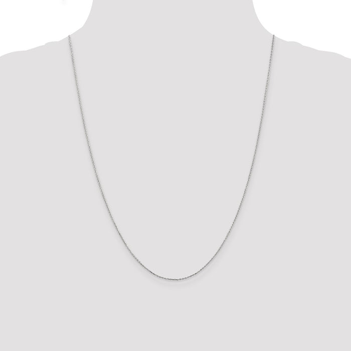 Buy Stylish 24-Inch 14K White Gold Diamond-Cut Cable Chain - Affordable Luxury-4