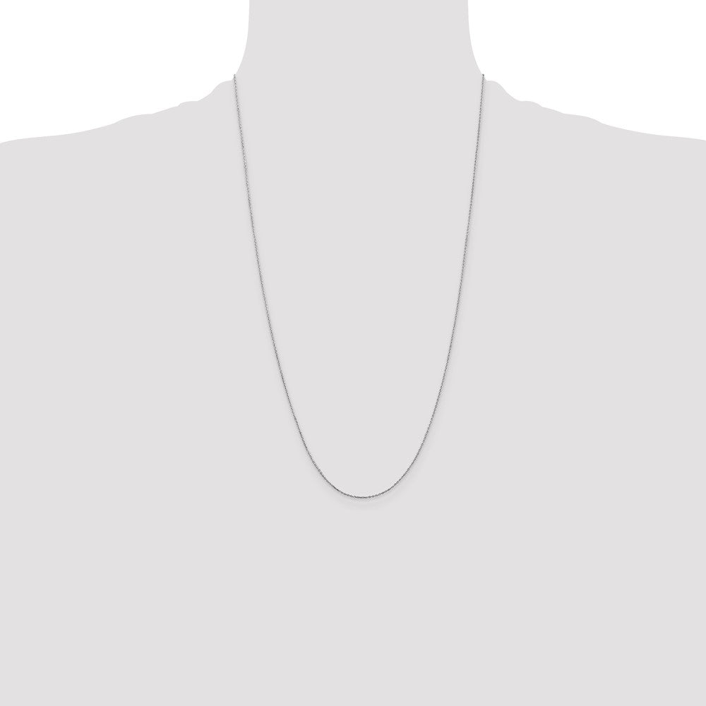 Buy Luxury 14K White Gold 26-Inch Diamond-Cut Cable Chain - 0.8mm Thickness
