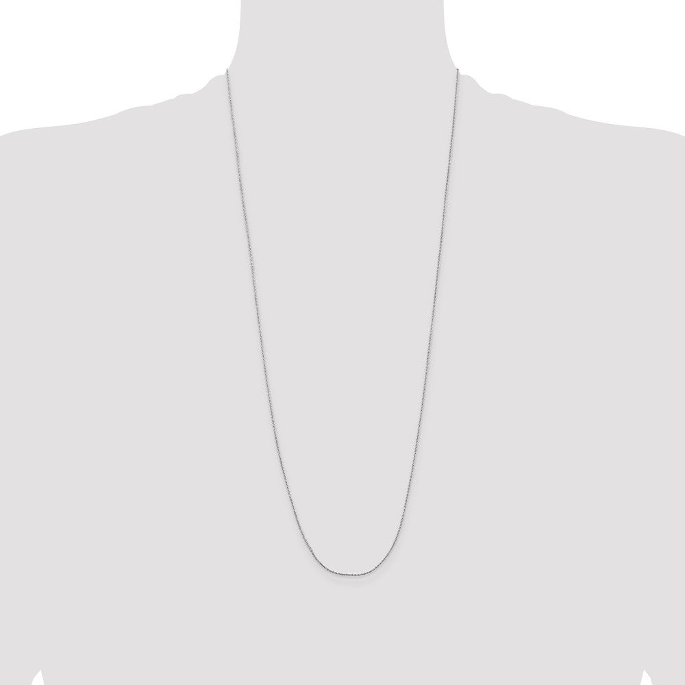Shop Stylish 30-Inch 14K White Gold Diamond-Cut Cable Chain, 0.8mm Thick