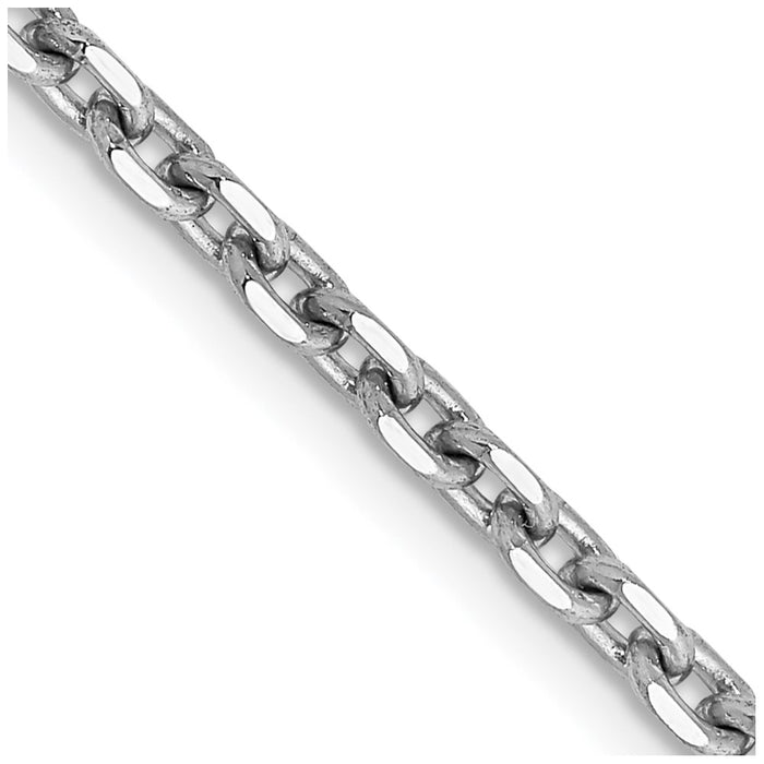 Buy 14K White Gold 18-Inch Diamond-Cut Cable Chain - Stylish & Affordable!-1
