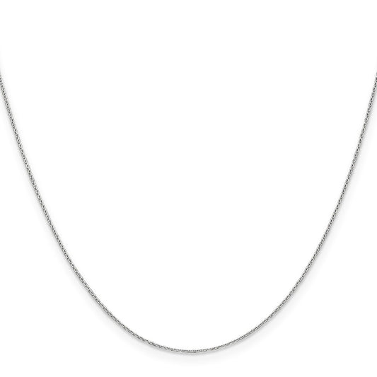 Shop Stylish 14K White Gold 24-Inch Diamond-Cut Cable Chain, 0.65mm