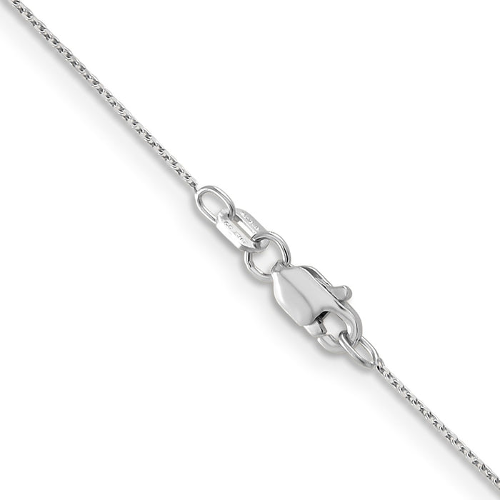 Shop Stylish 14K White Gold 24-Inch Diamond-Cut Cable Chain, 0.65mm-3