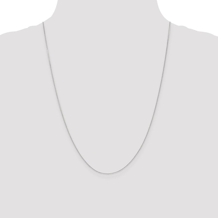 Shop Stylish 14K White Gold 24-Inch Diamond-Cut Cable Chain, 0.65mm-4