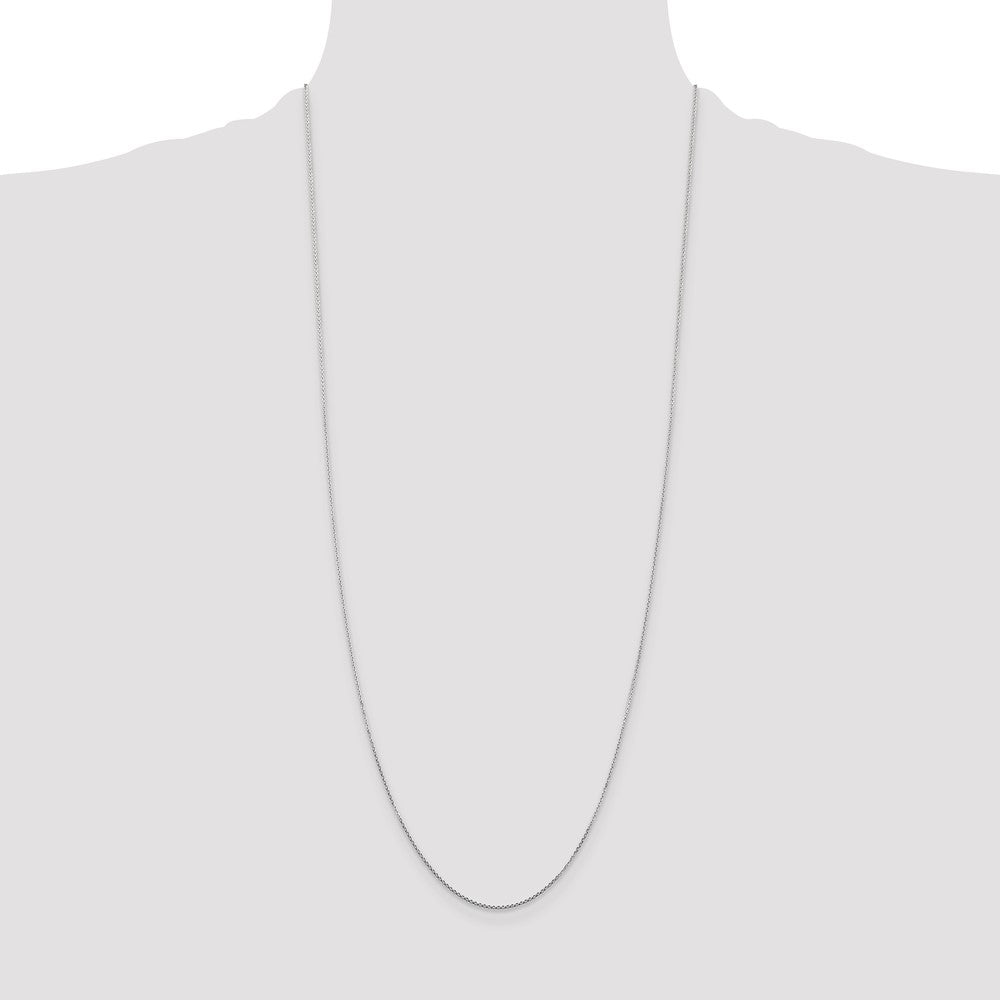 Shop 30-Inch 14K White Gold Diamond-Cut Cable Chain - Stylish & Affordable!