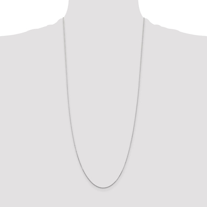 Shop 30-Inch 14K White Gold Diamond-Cut Cable Chain - Stylish & Affordable!-4
