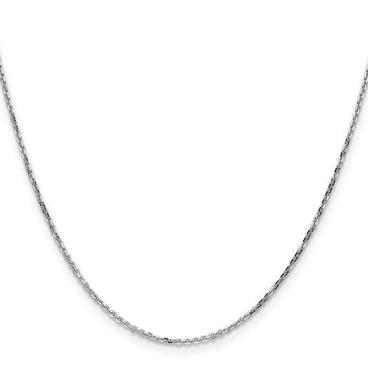 Shop Stylish 14K White Gold 24-Inch Diamond-Cut Cable Chain - 1.4mm Thickness