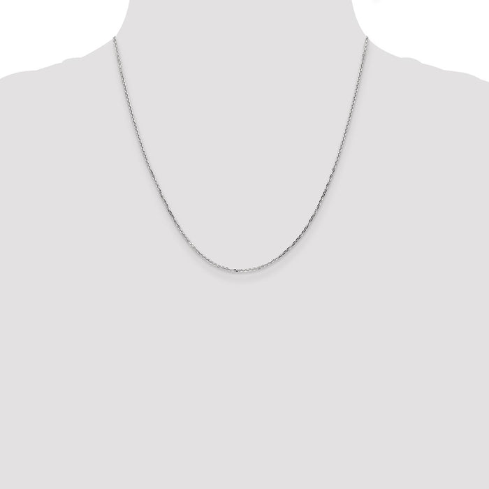 Buy Stylish 14K White Gold 20" Diamond-Cut Round Cable Chain - Affordable Luxury-4