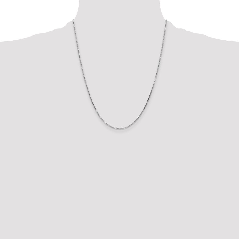 Shop Stylish 14K White Gold 22-Inch Diamond-Cut Cable Chain - 1.4mm Thickness