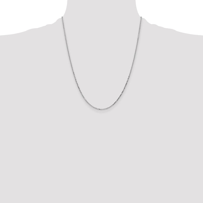 Shop Stylish 14K White Gold 22-Inch Diamond-Cut Cable Chain - 1.4mm Thickness-4