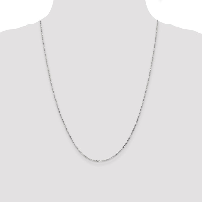 Shop Stylish 14K White Gold 24-Inch Diamond-Cut Cable Chain - 1.4mm Thickness-4