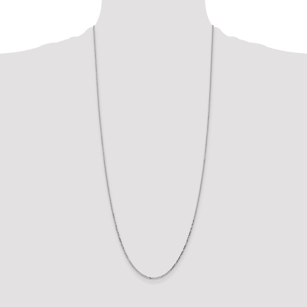 Shop 14K White Gold 30-Inch Diamond-Cut Round Cable Chain - Stylish & Affordable!